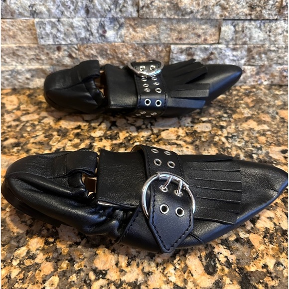 Chloe Roy belted ballet flats fringe Kiltie - Picture 4 of 11